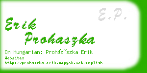 erik prohaszka business card